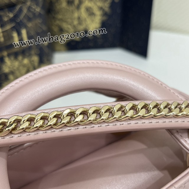 Dior专柜新款Lady女包迪奥高仿原单珠光粉Classic Lady戴妃包三格手提女包 djfk1416